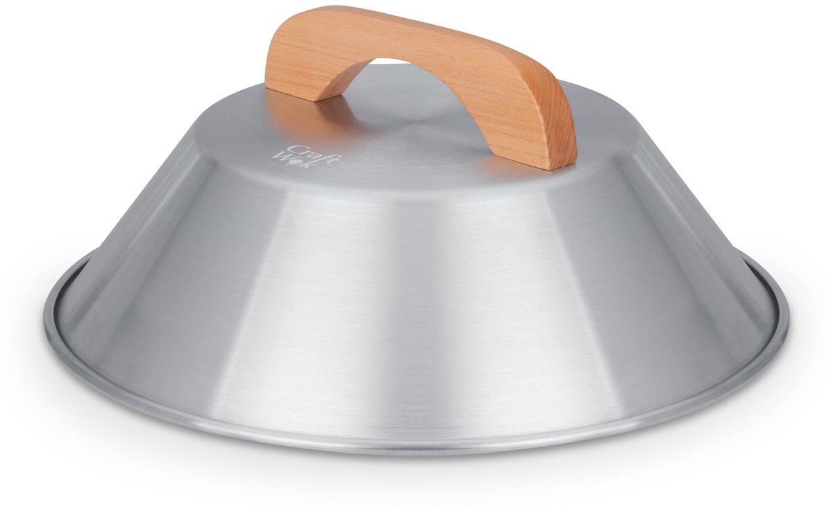 Omgoods - Aluminium Wokdeksel voor 14-Inch Woks met Houten Handvat