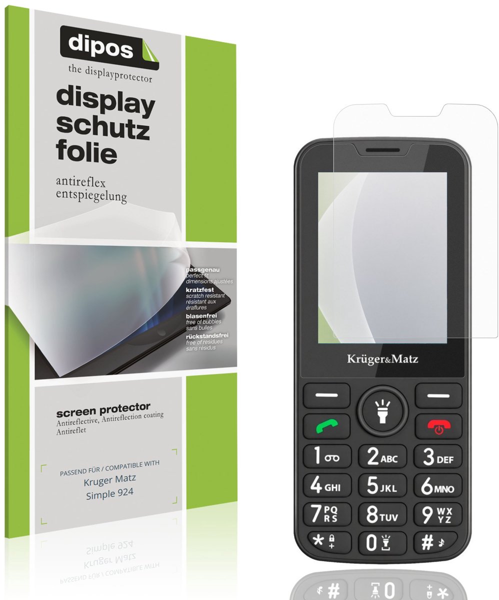 dipos – 4x Matte Beschermfolie geschikt voor Kruger Matz Simple 924 | Krasbestendige & antireflecterende Screenprotector Ultra-Thin