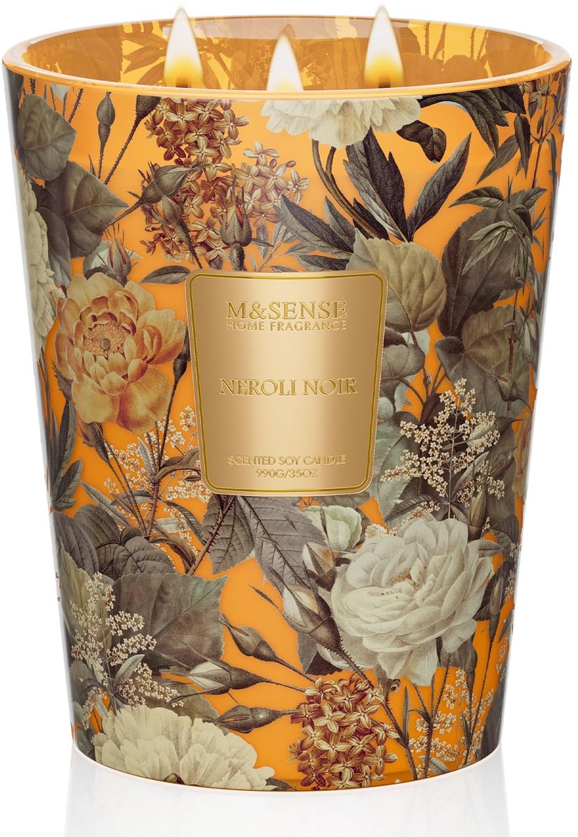 Omgoods - NeroliNoir Geurkaars - 990 g, 3 Wick, Aromatherapie voor Woonkamer