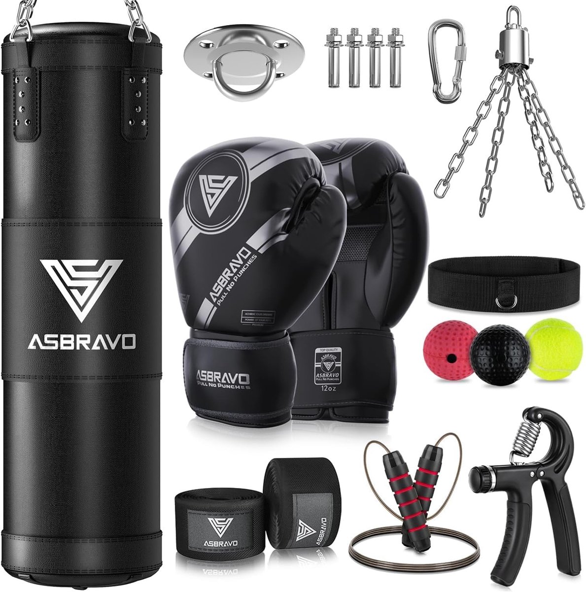 Omgoods - Punching Bag Set voor Volwassenen - 120 cm met Handschoenen en Bandages
