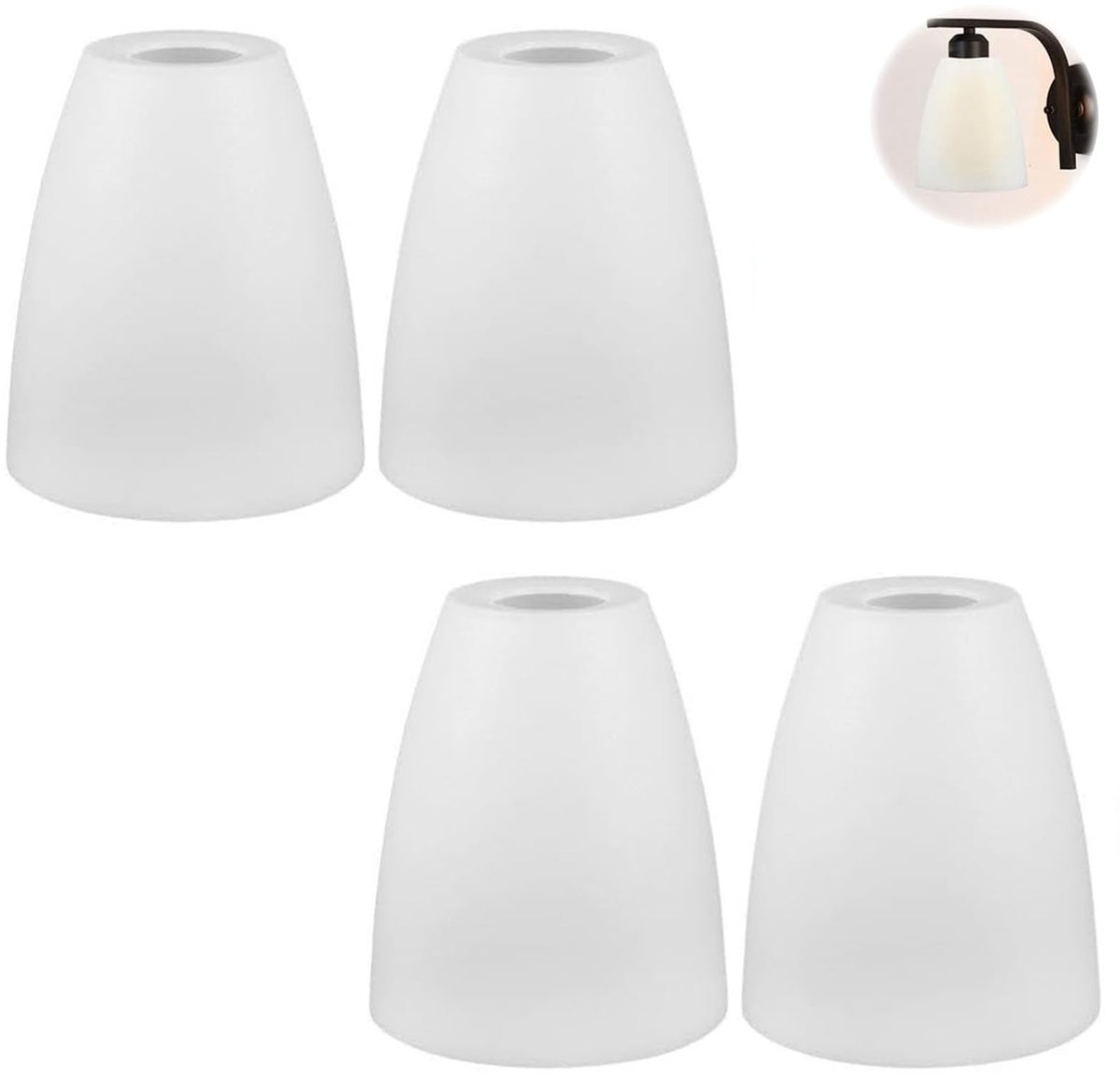 Omgoods - Decache 4-delige Witte Plastic Lampenkappen - Tijdloze Rustic Lampenkappen voor Tafellampen