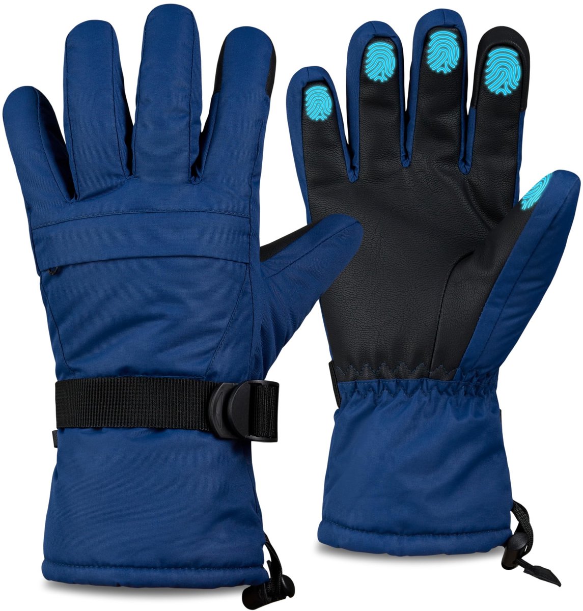 Omgoods - Heren Ski Handschoenen - Fleece Gevoerd, Touchscreen, Waterdicht en Winddicht