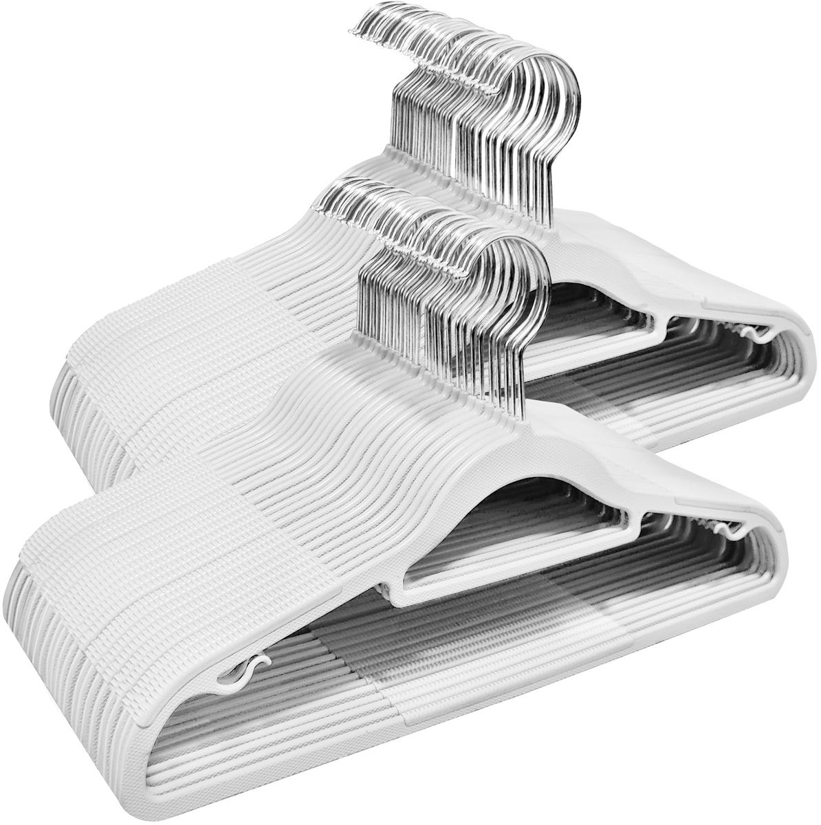 Omgoods - Kledinghangers Set van 50 - Antislip Plastic, Ruimtebesparend, 360° Draaihaak