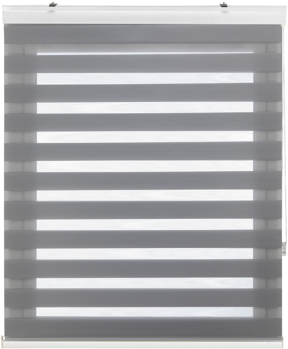 Omgoods - Roller Blind voor Nacht en Dag - 140 x 180 cm - Wand- of Plafondmontage, Grijs