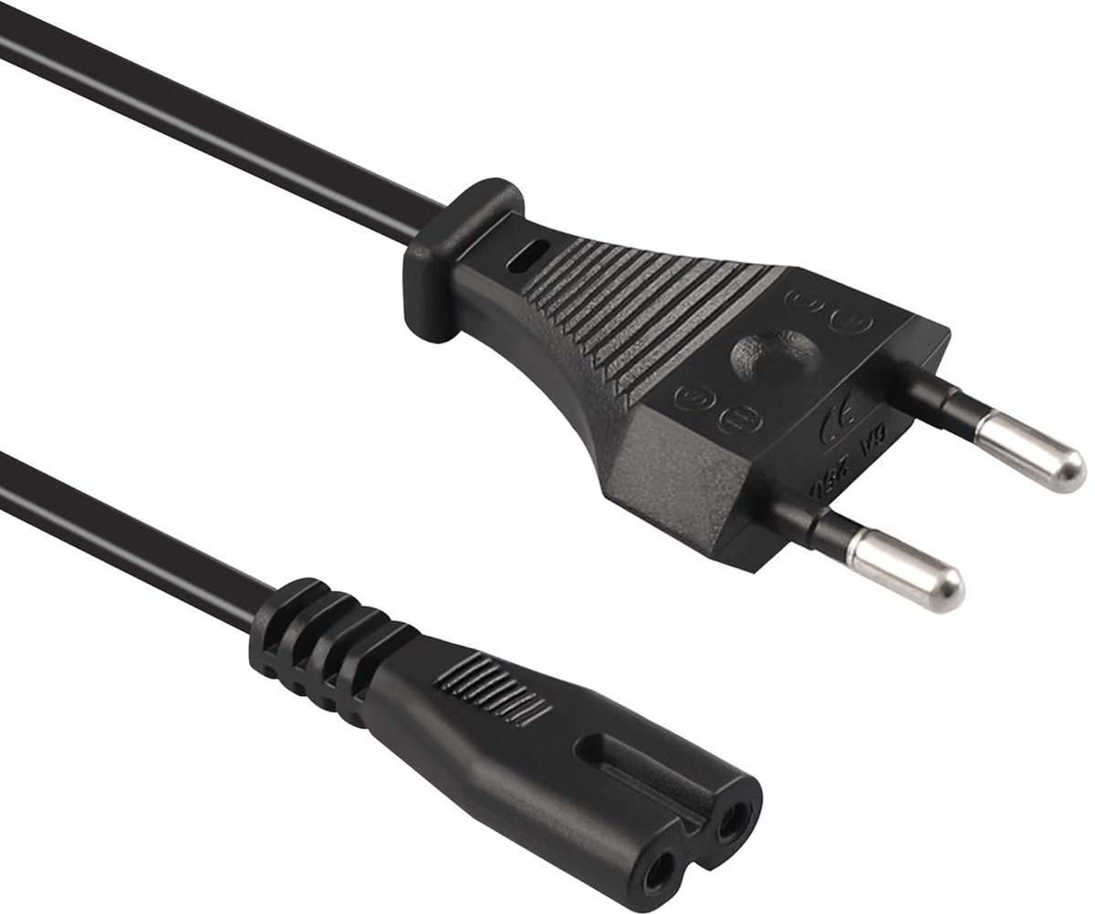 1m Voedingskabel, Zwart Netsnoer voor LG, PS5, PS4, PS3, PS2, Xbox One S, Xbox Series X/S, TV, Printer