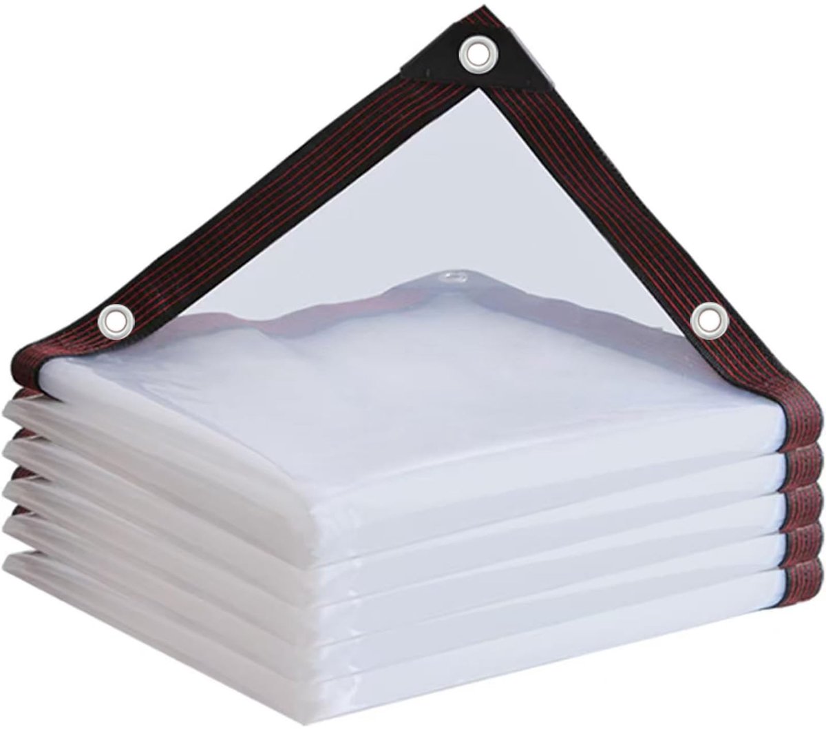 Omgoods - Transparante Tarpaulin 4 x 4 m met Zwarte Rand