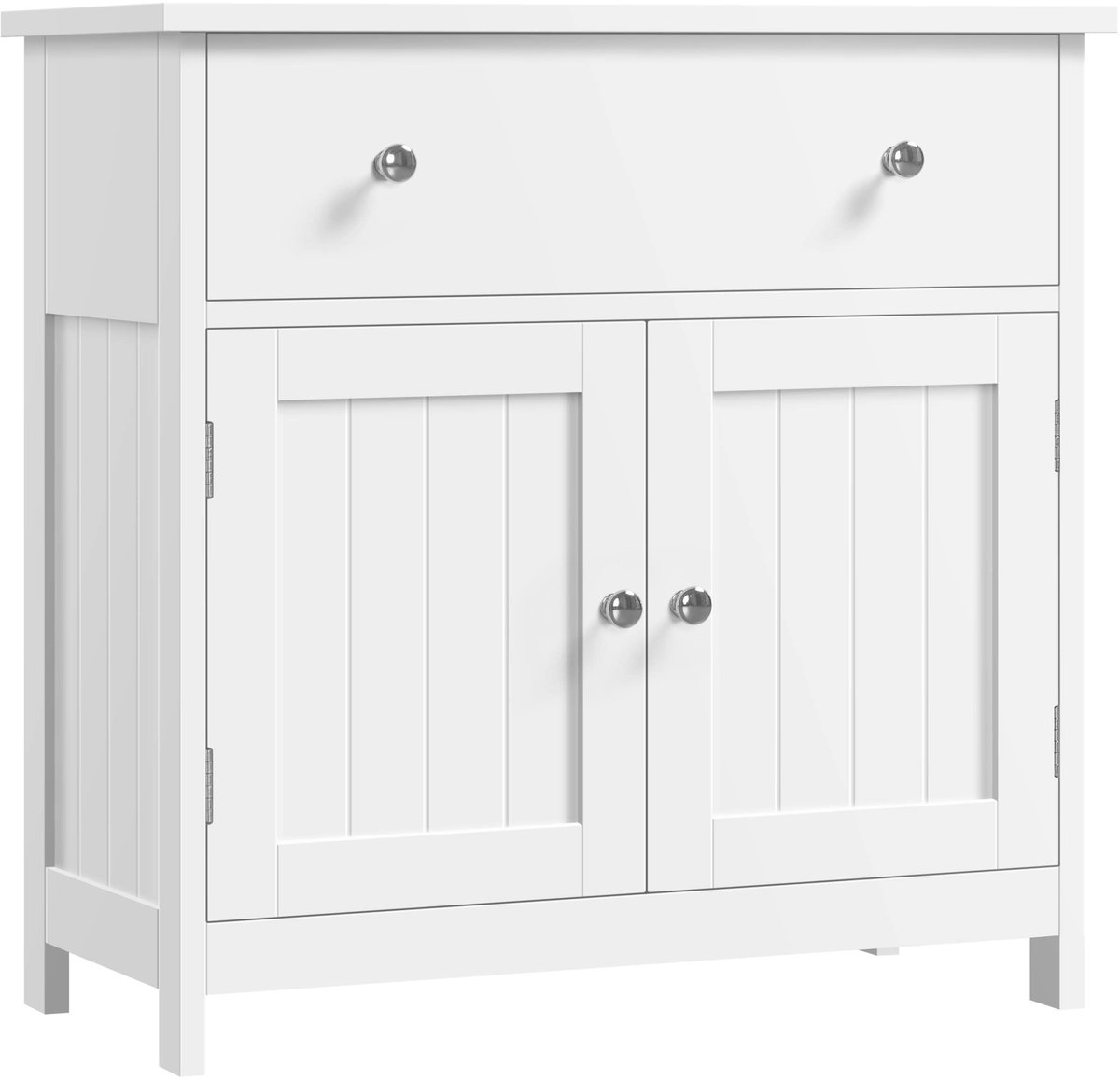 Omgoods - Wastafelonderkast met 2 Deuren en Lade Wit 60 cm