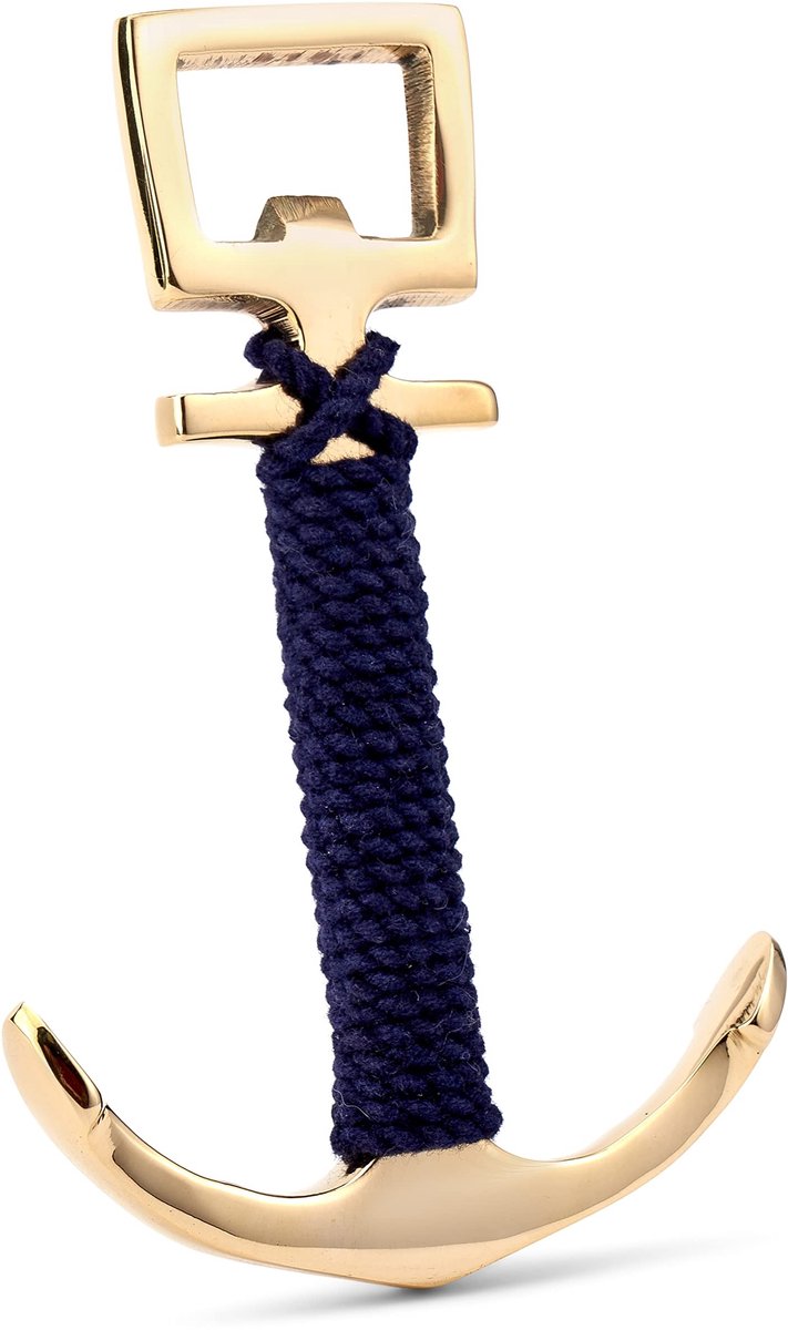Omgoods - Flesopener Anker van Messing - Maritieme Bieropener met Touw