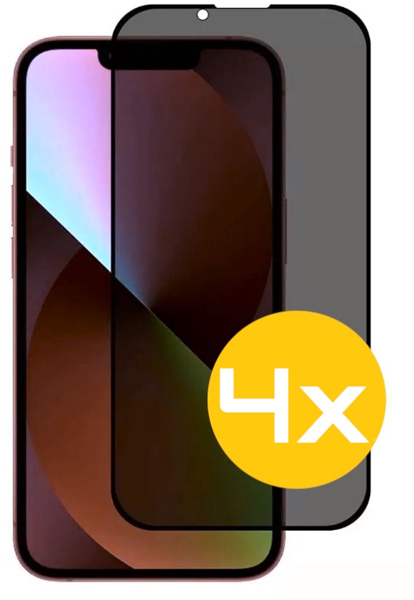 Privacy Screenprotector Geschikt Voor iPhone 14 Plus - Volledige Beschermglas - 4 Stuks