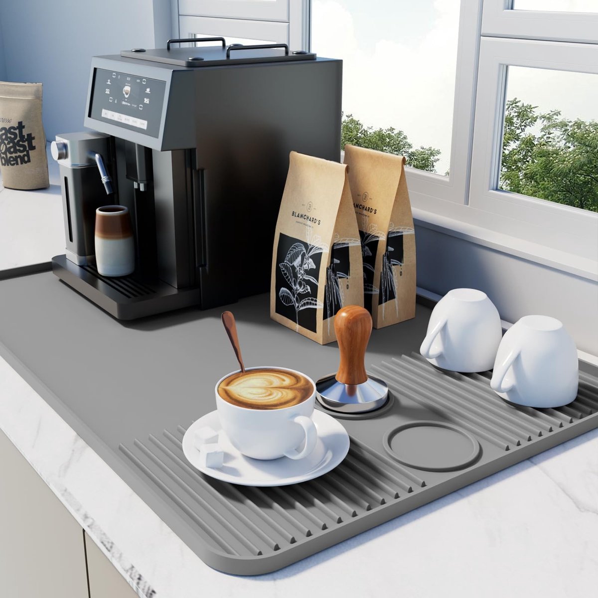 Omgoods - Silicone Koffiemachine Mat - 40x60cm met Afneembare Druiprek