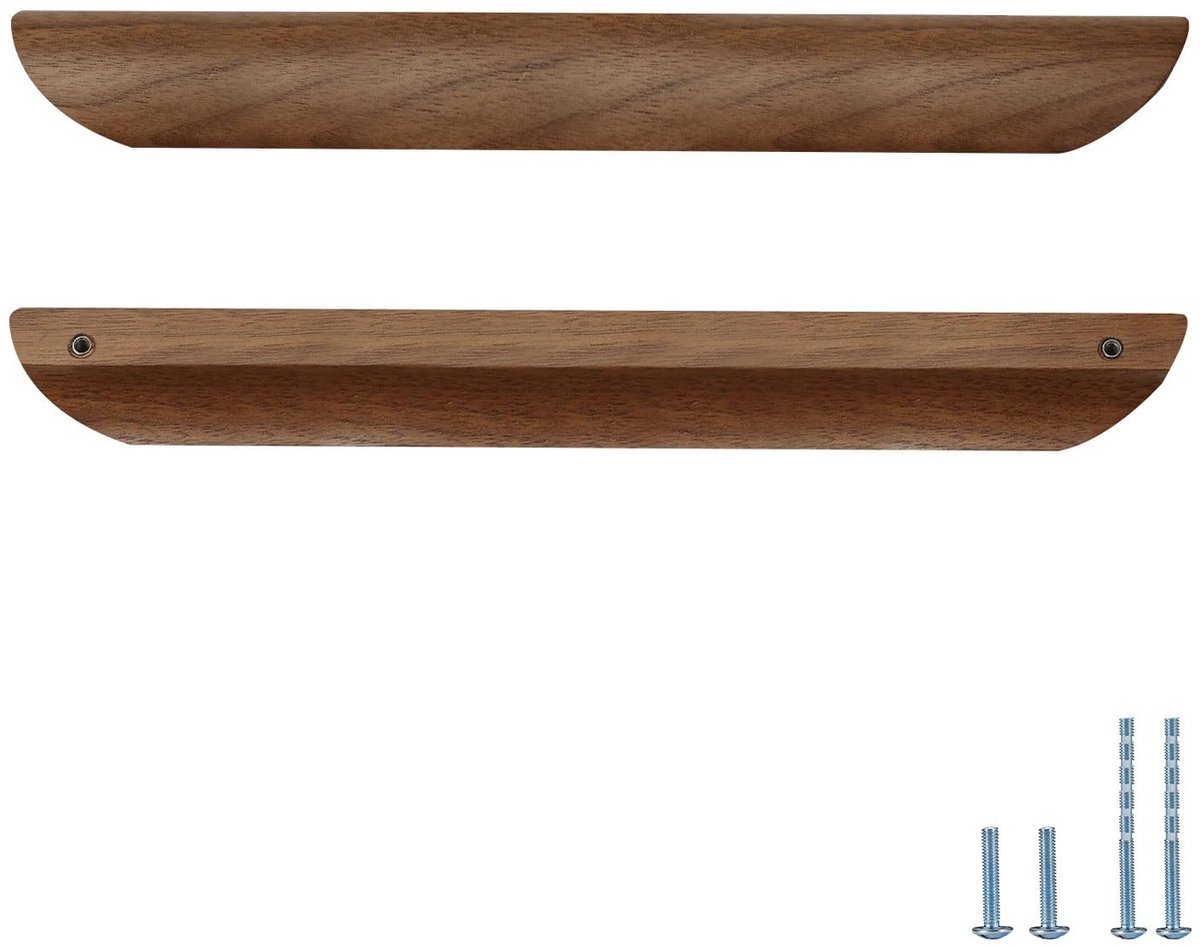 Omgoods - 4 Stuks Walnoot Houten Kabinet Deurgrepen in Antieke Stijl