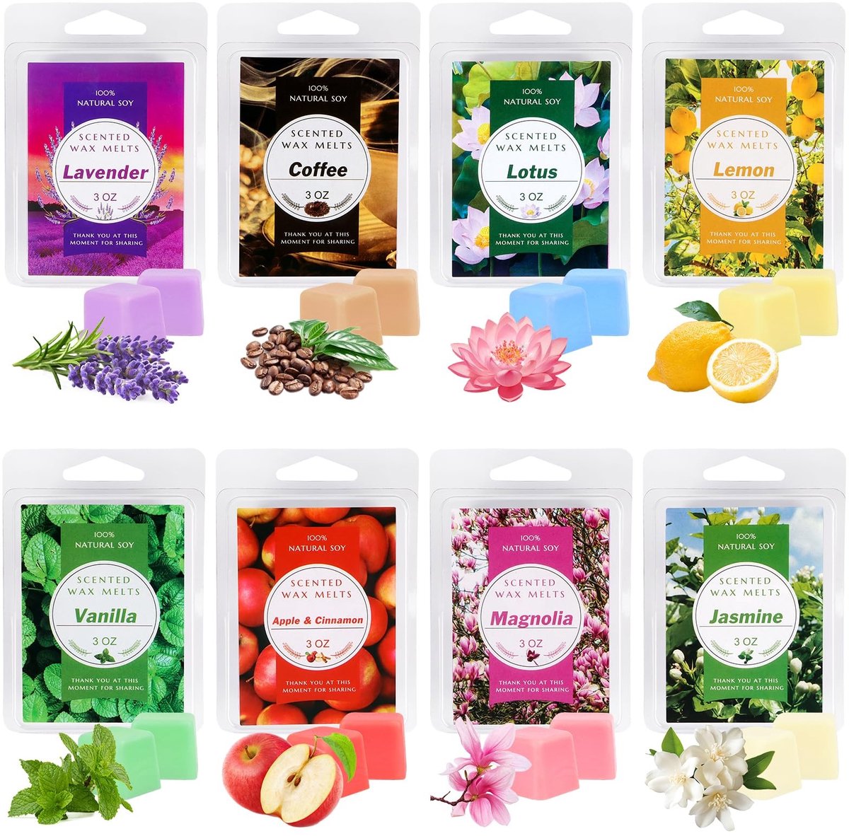 Omgoods - 8 Stuks Geurwas voor Aromalampen in Diverse Geuren