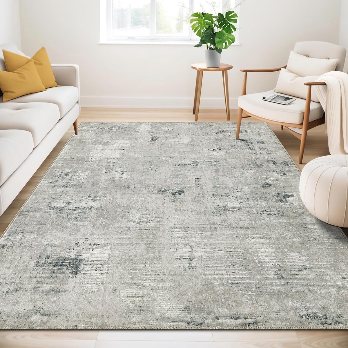 Omgoods - Antislip Vloerkleed voor Woonkamer en Slaapkamer - Groen/Grijs, 120 x 170 cm