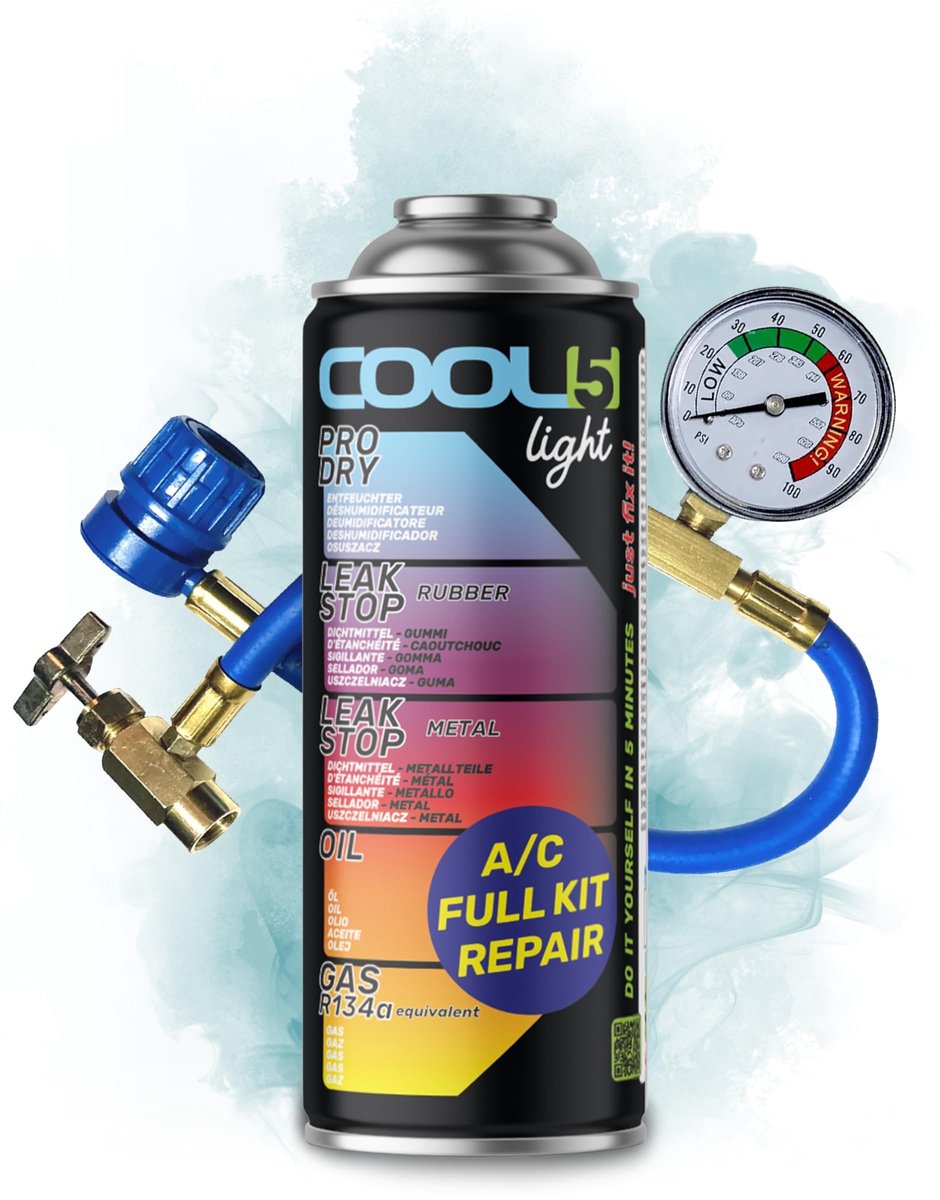 Omgoods - vervangingsrefrigerant R134a voor auto airco's – 1 bus 5-in-1
