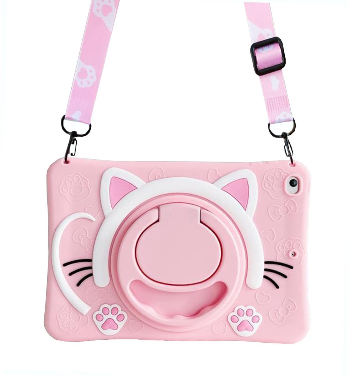 Omgoods - Kindvriendelijke Tablet Case voor iPad 10.2 Inch (9e/8e/7e Gen) - Met 360° Rotating Handle en Schouderriem