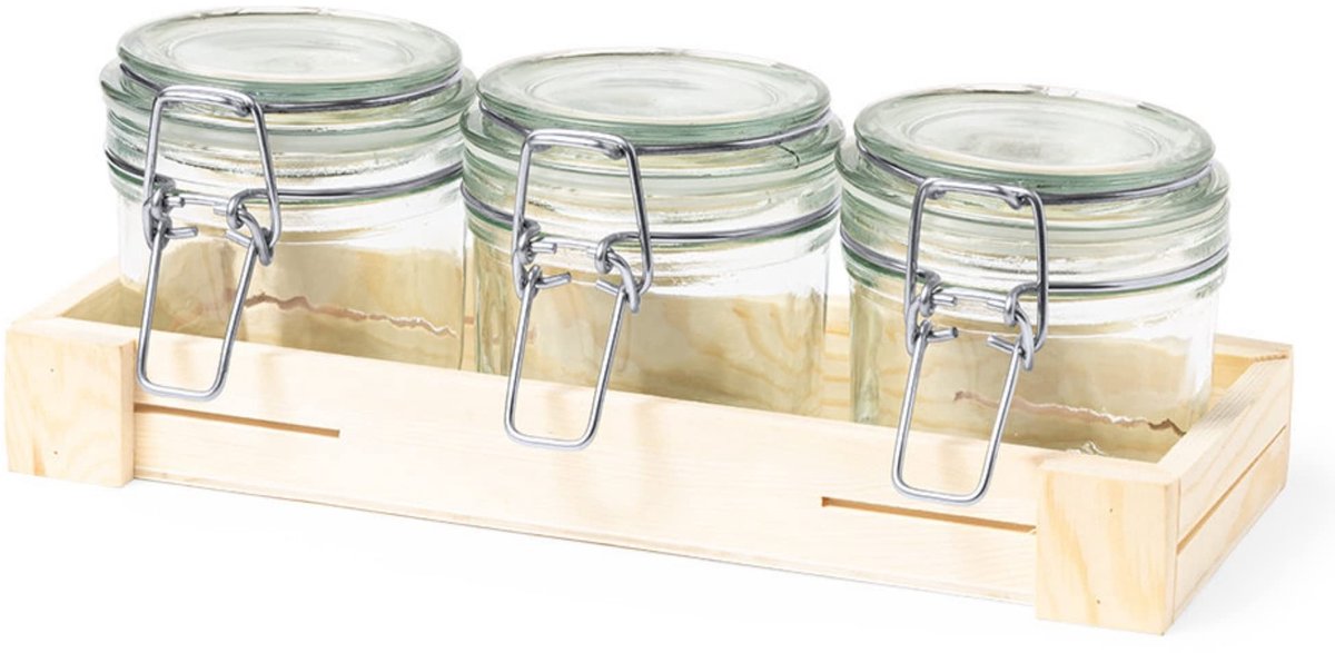 Omgoods - Set van 3 Glazen Tapas en Canning Jars van 230 ml