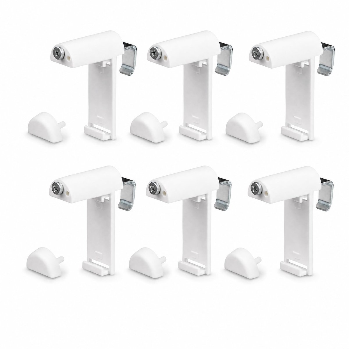 Omgoods - Klemhouder Korte met Metalen Beugel voor Klemmfix Rolgordijnen - Set van 6