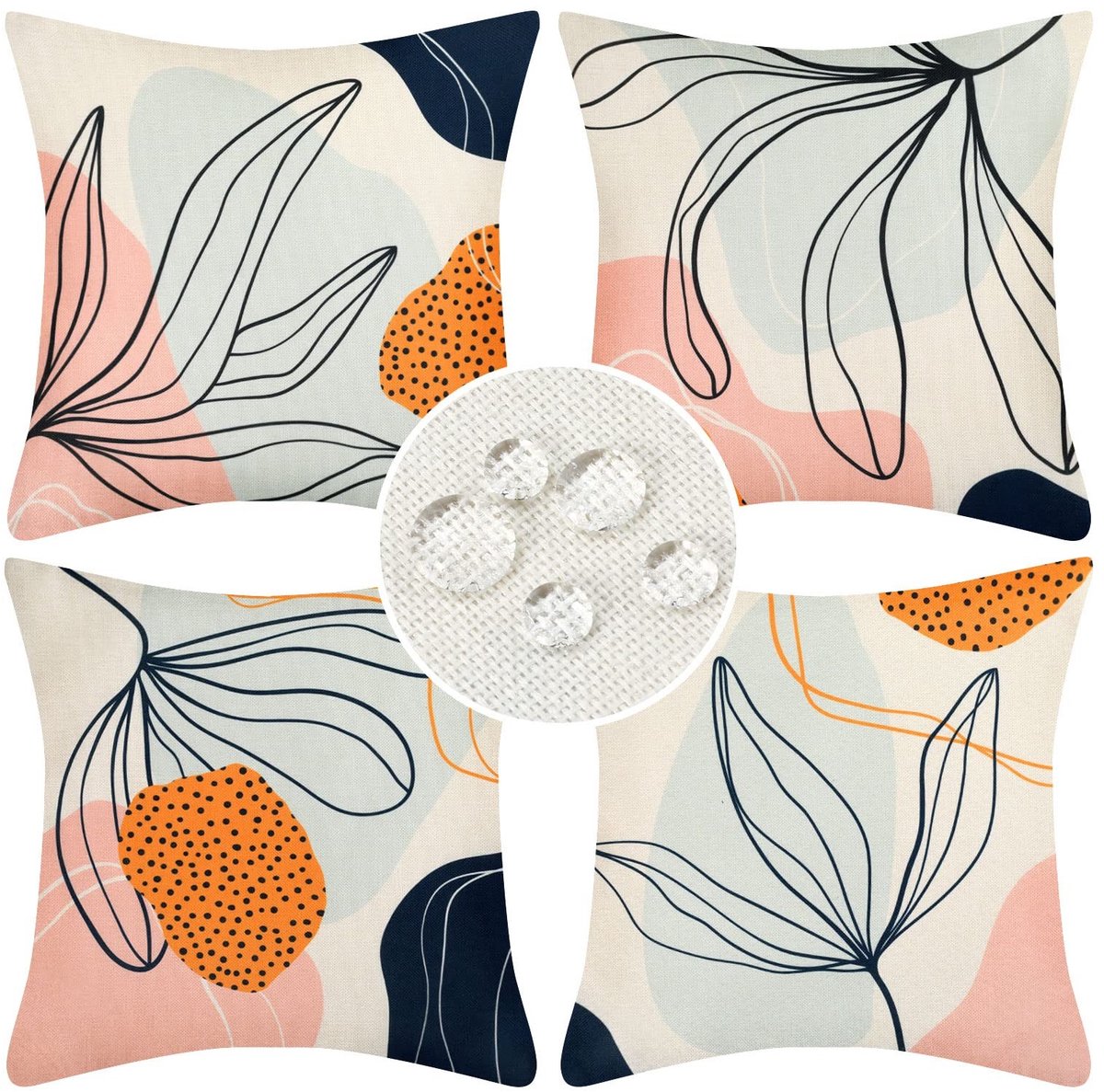 Omgoods - Set van 4 Waterdichte Kussenhoezen 45x45 cm voor Buiten en Binnen