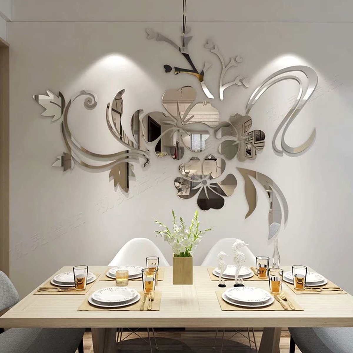 Omgoods - 3D Bloem Wandstickers - Decoratieve Muurstickers voor Woonkamer en Slaapkamer