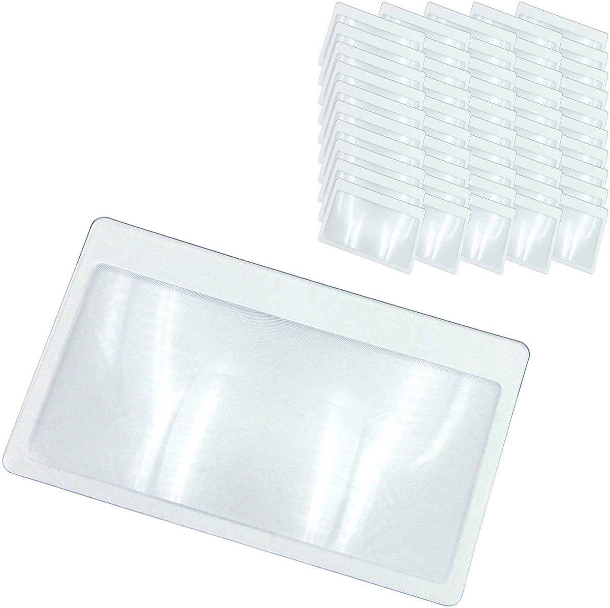 Omgoods - [50 Stuks] Creditcard Grootte Pocket Magnifier - Ultra Dun en Flexibel