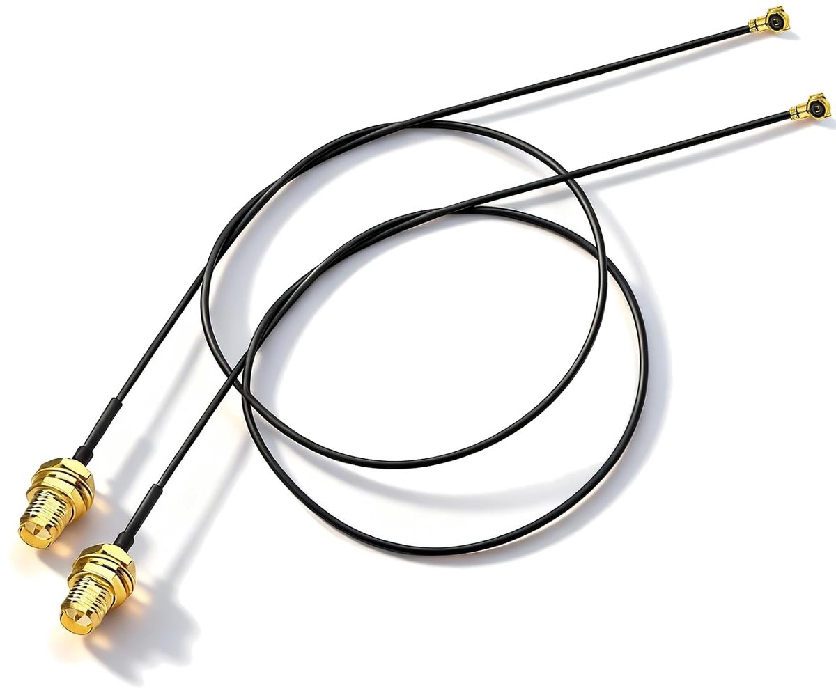 Wifi antennekabel U.FL IPX IPEX MHF4 naar Vrouwelijke RP-SMA 30 cm voor ESP32 Intel M.2 NGFF Netwerkkaart AX200NGW 8265AC 8265NGW 7265AC 9560AC WiFi-adapter, 2 stuks