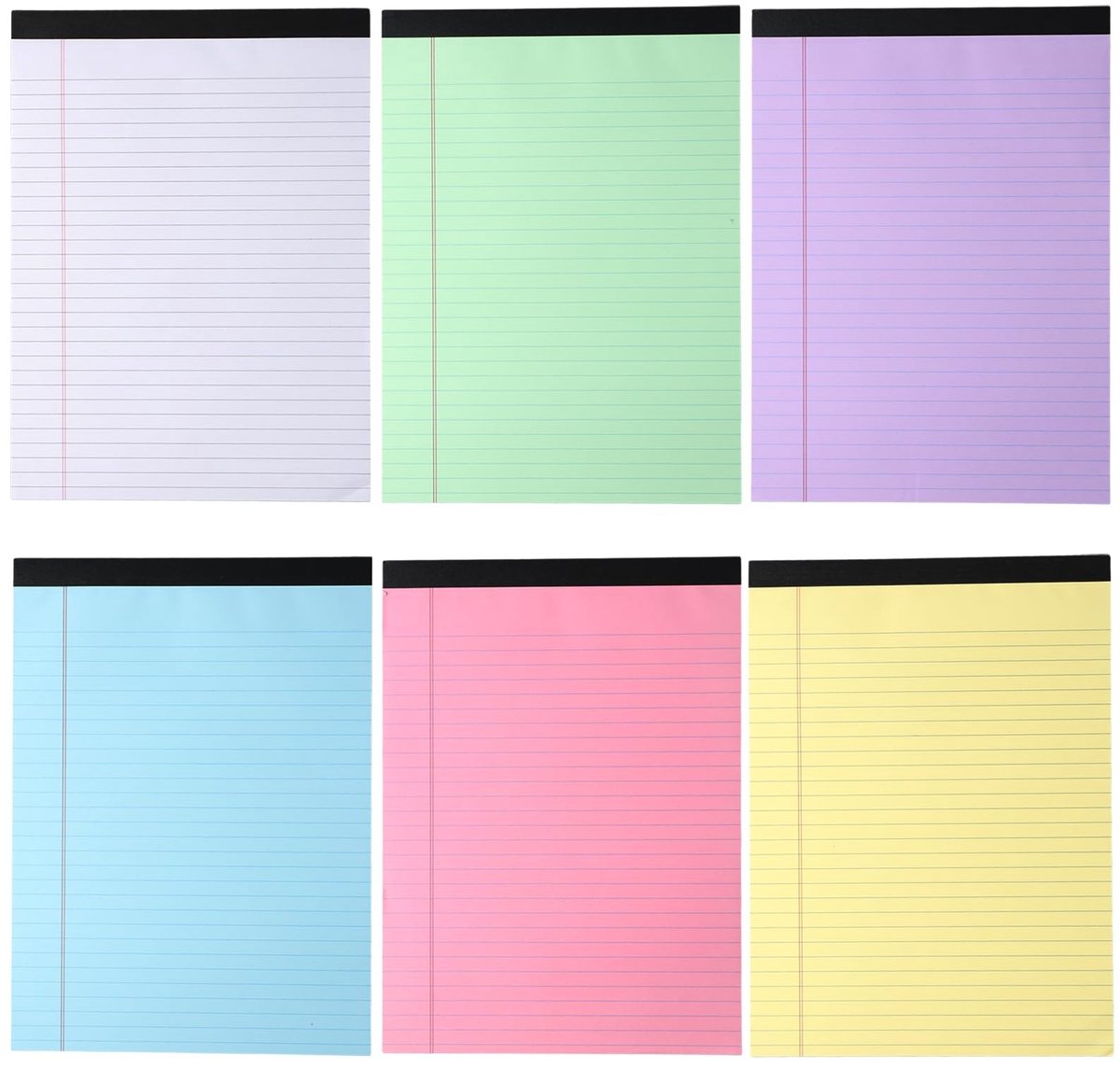 Omgoods- Notitieblokken Set van 6 - A4 21,4 x 29,5 cm - 50 Vellen per Blok - Gelinieerd - Levendige Kleuren - Hoogwaardig Papier - Notitiepapier