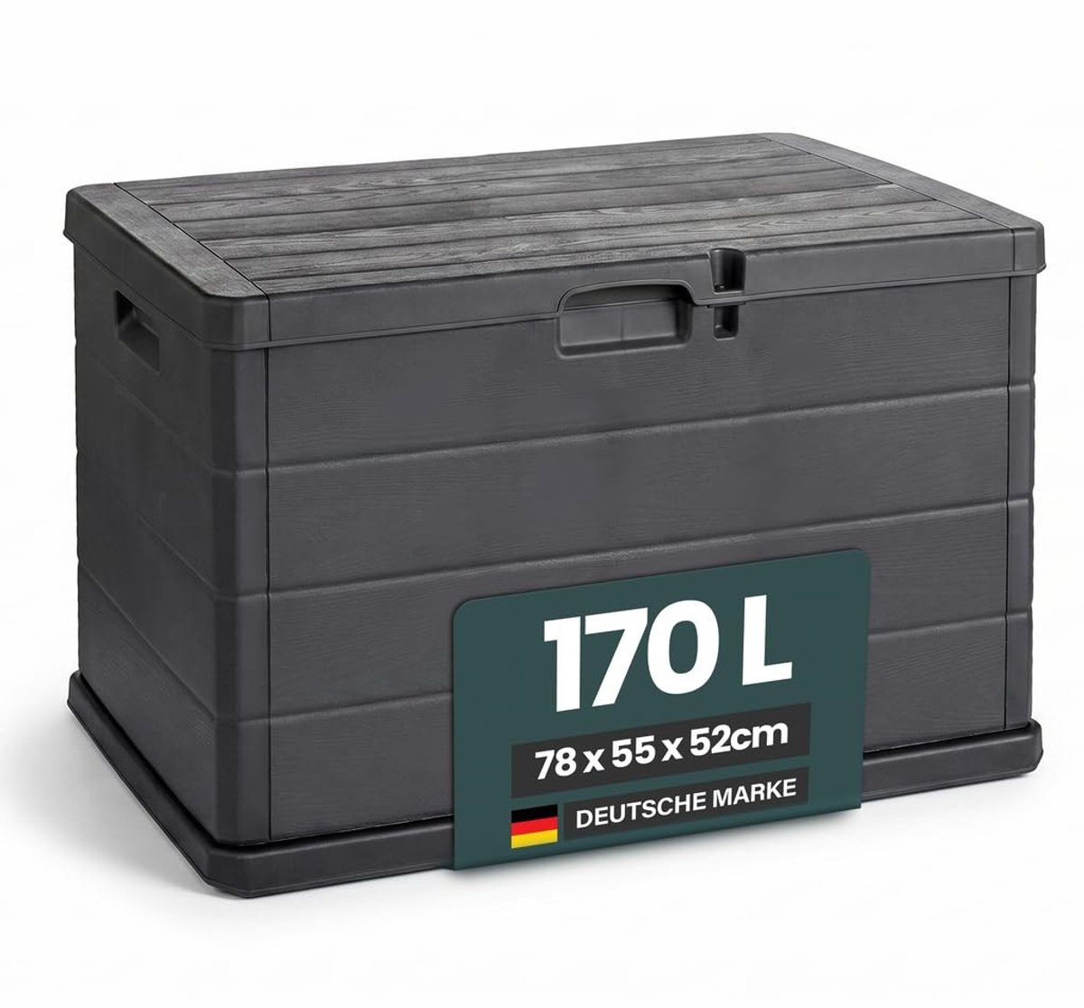 Omgoods- Kussenbox 170 liter - Opbergbox - Tuinbox - Robuust - Waterdicht - Compact 78 x 55 x 52 cm
