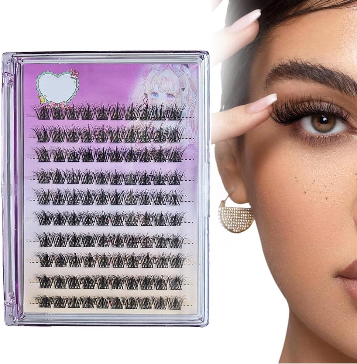 Wispy Wimperextensies, natuurlijke kunstwimpers, anime, wimpercluster, sprookjesachtig