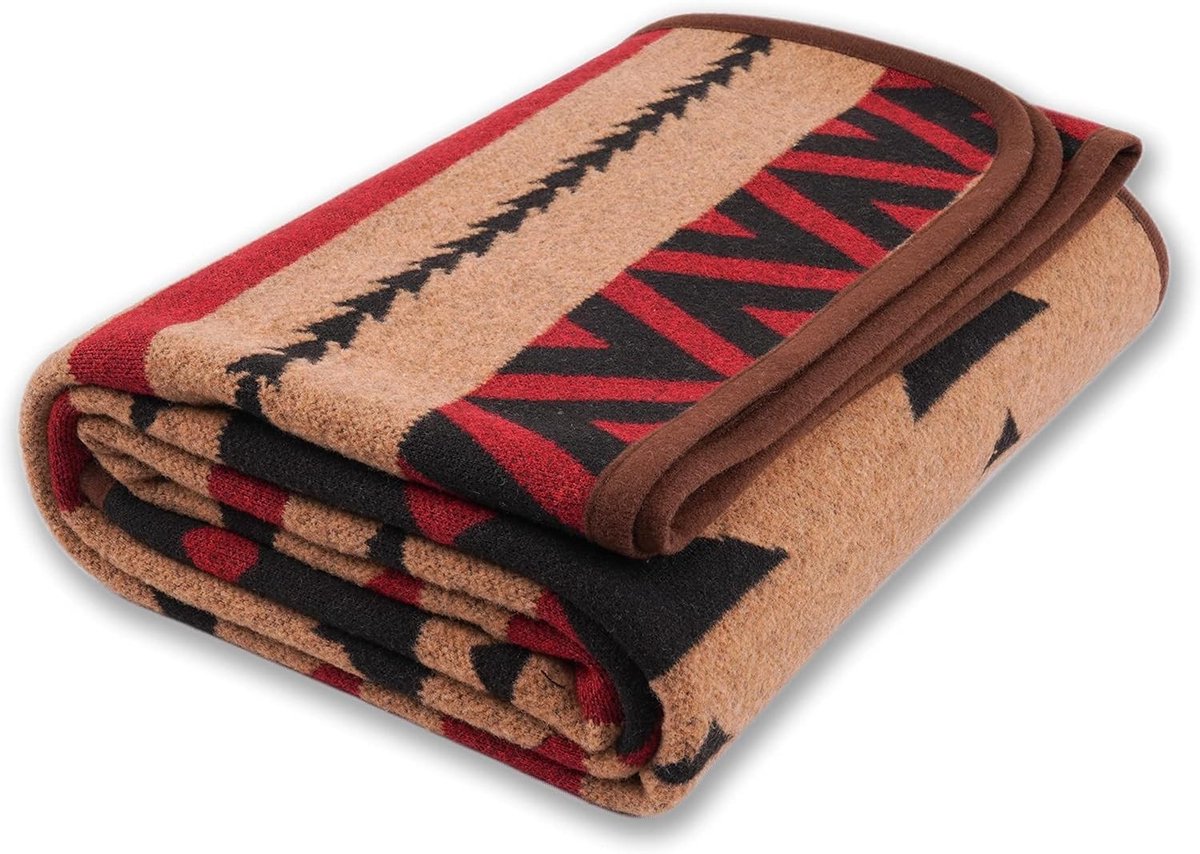 Omgoods - Merino Wol Dekentje - Super Zacht en Warm 160 x 220 cm (Vlambruin)