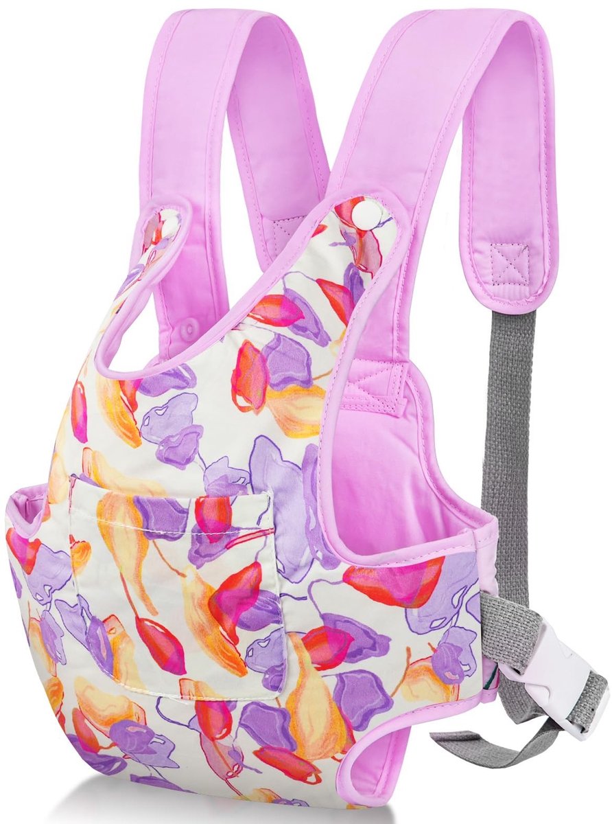 Omgoods - Baby Draagzak - Verstelbare Draagopties voor Poppen (Paars)