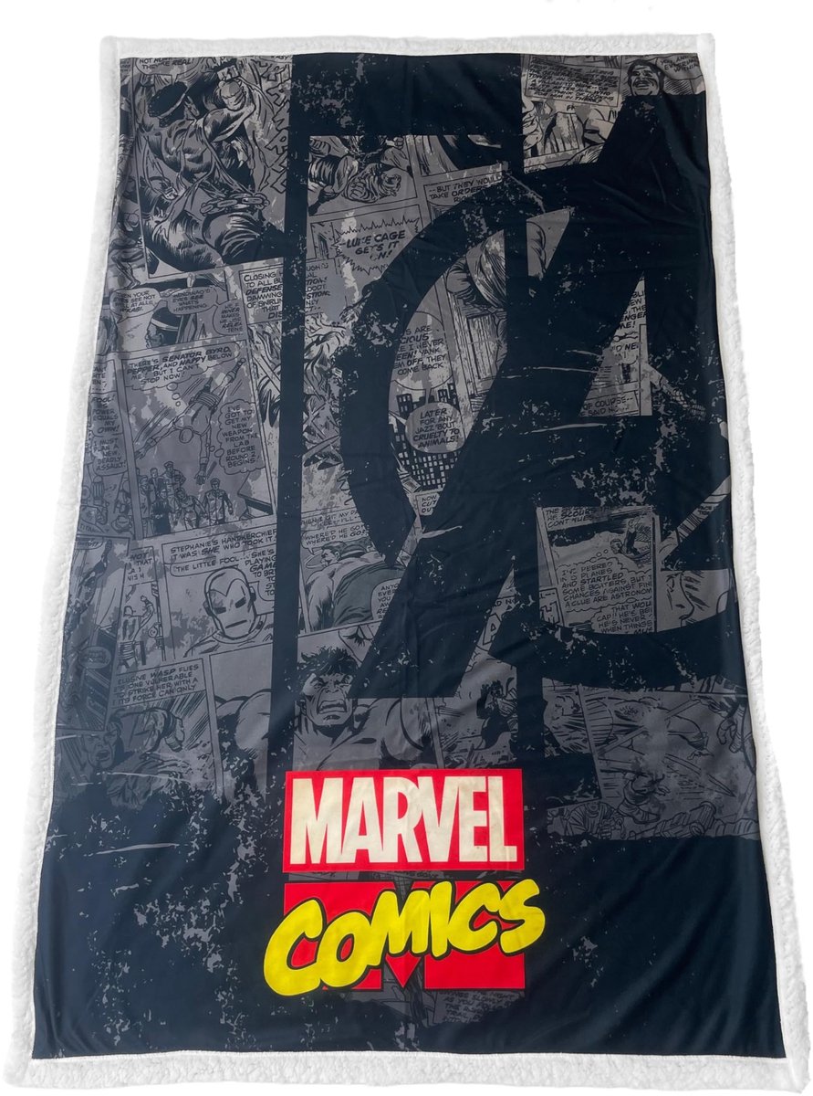 Omgoods - Sherpa Plaid van 100 x 150 cm met Marvel Avenger Thema