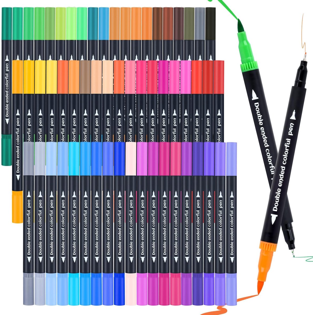 Omgoods - Acryl Markers Set met 60 Kleuren - Waterproof Schilder Penselen voor Canvas