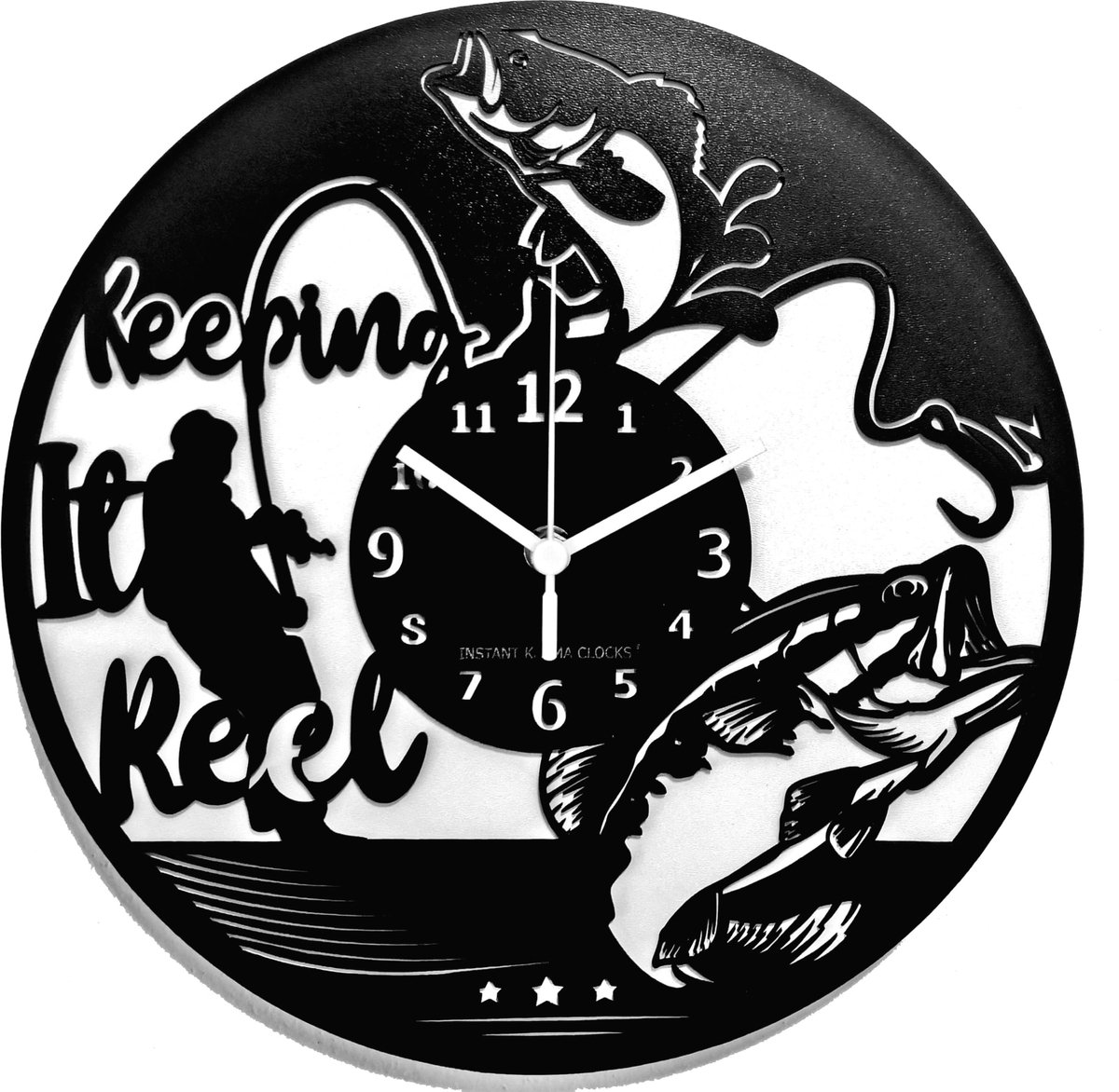 Omgoods - Wandklok Vissen - Ideaal Cadeau voor Visliefhebbers