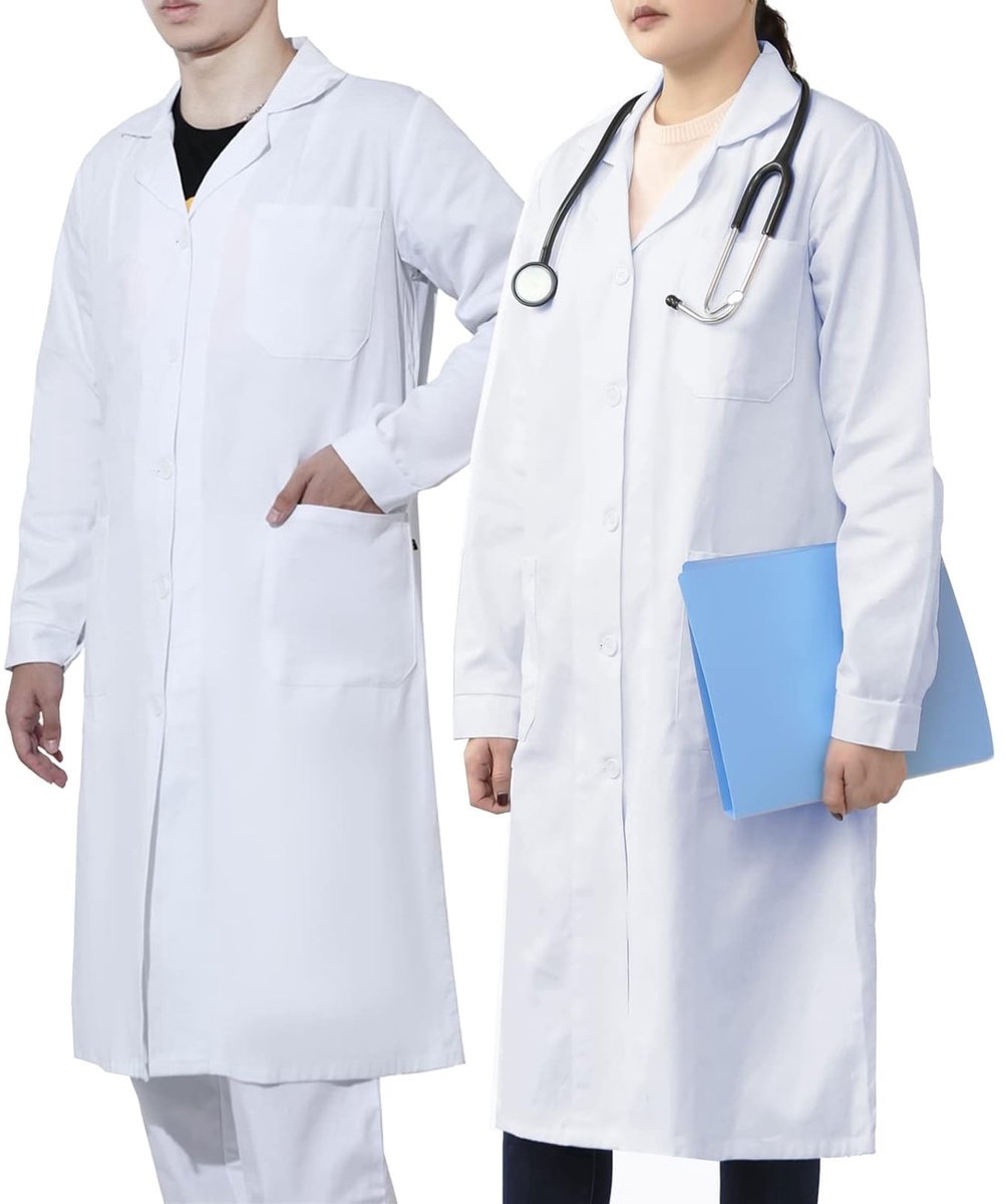 Omgoods - Laboratoriumjas voor Mannen en Vrouwen - 100% Katoen - Wit