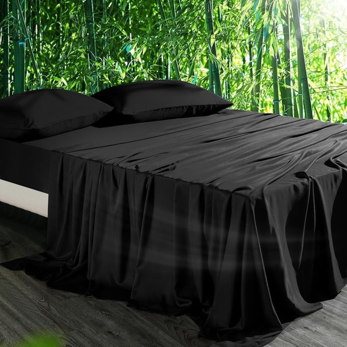 Omgoods - Bamboo Koelende Hoeslaken 160x200 cm, Antibacterieel en Zacht, Voor Diepe Matrassen