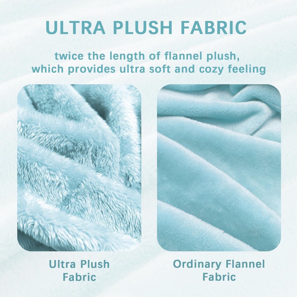 Omgoods - Knuffeldeken Fluffy Fleece 230 x 270 cm Lichtblauw