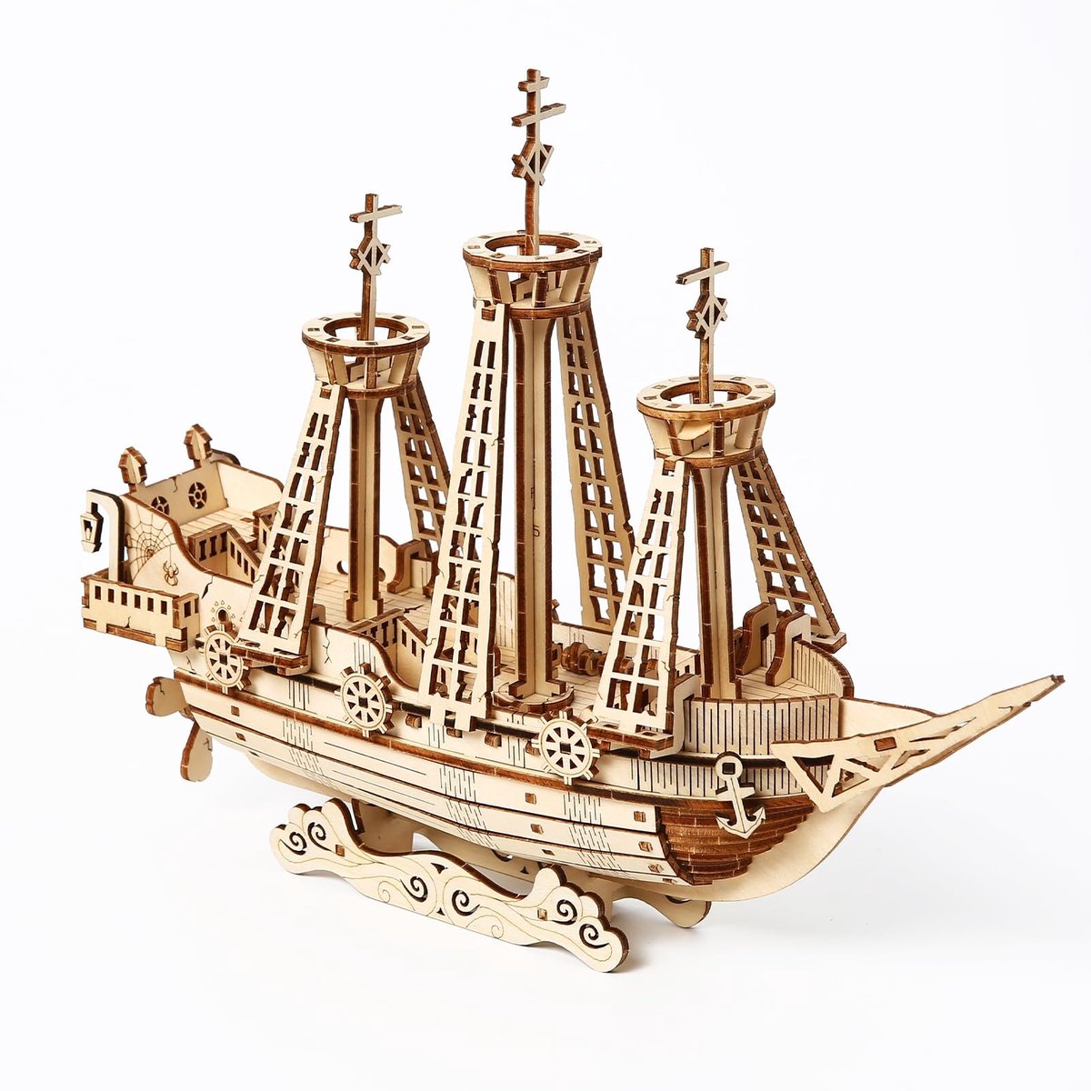 Omgoods - 3D Houten Puzzel voor Volwassenen - Piratenschip Modelbouwset