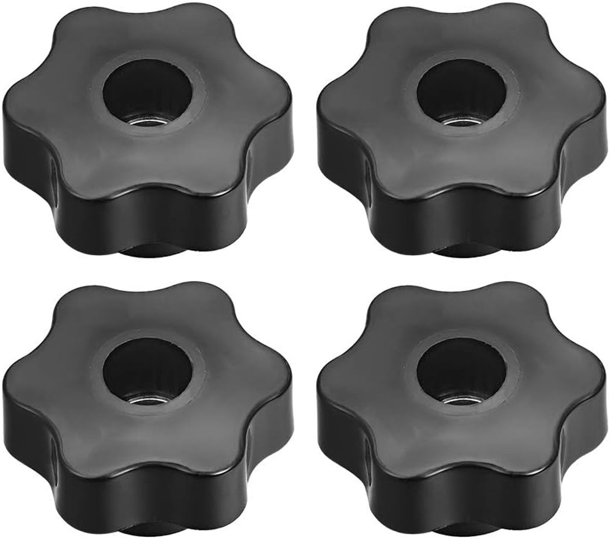 sourcing map 4 stuks sterschroef stervormige greep klemknop buitendraad M6-stervorm M12 Thread, 4pcs
