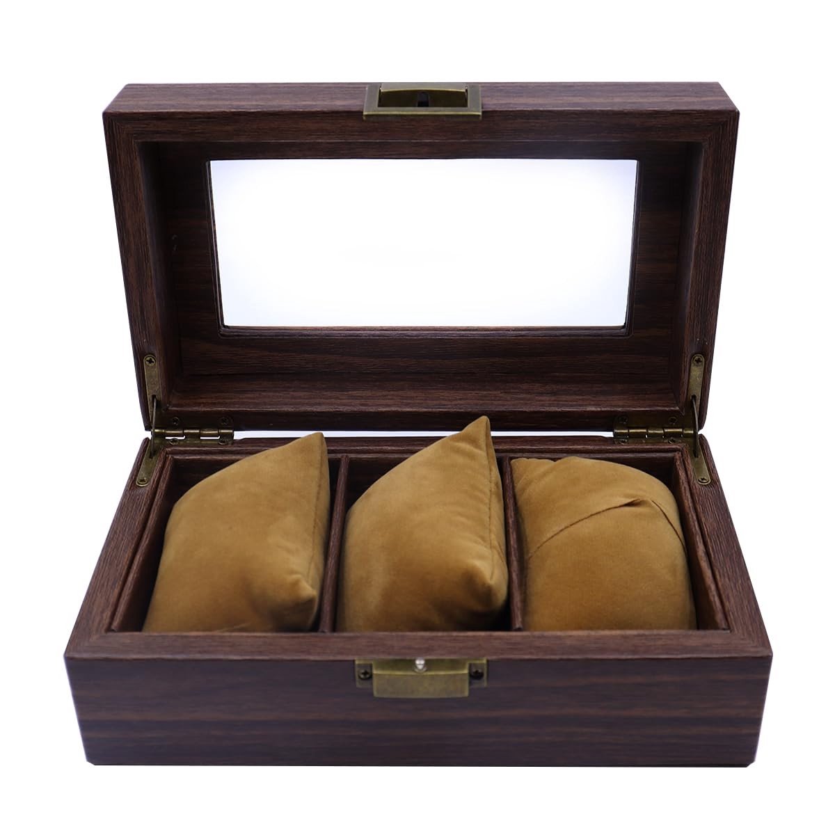 Omgoods - 3 Slots Heren Horloge Doos van Hout en Kunstleer