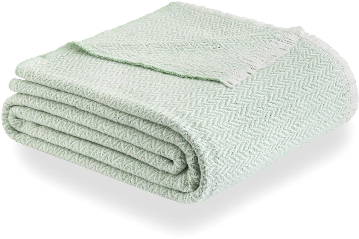 Omgoods - Extra Zachte Katoenen Dekentje - Multifunctioneel (Mint Groen, 120x180 cm)