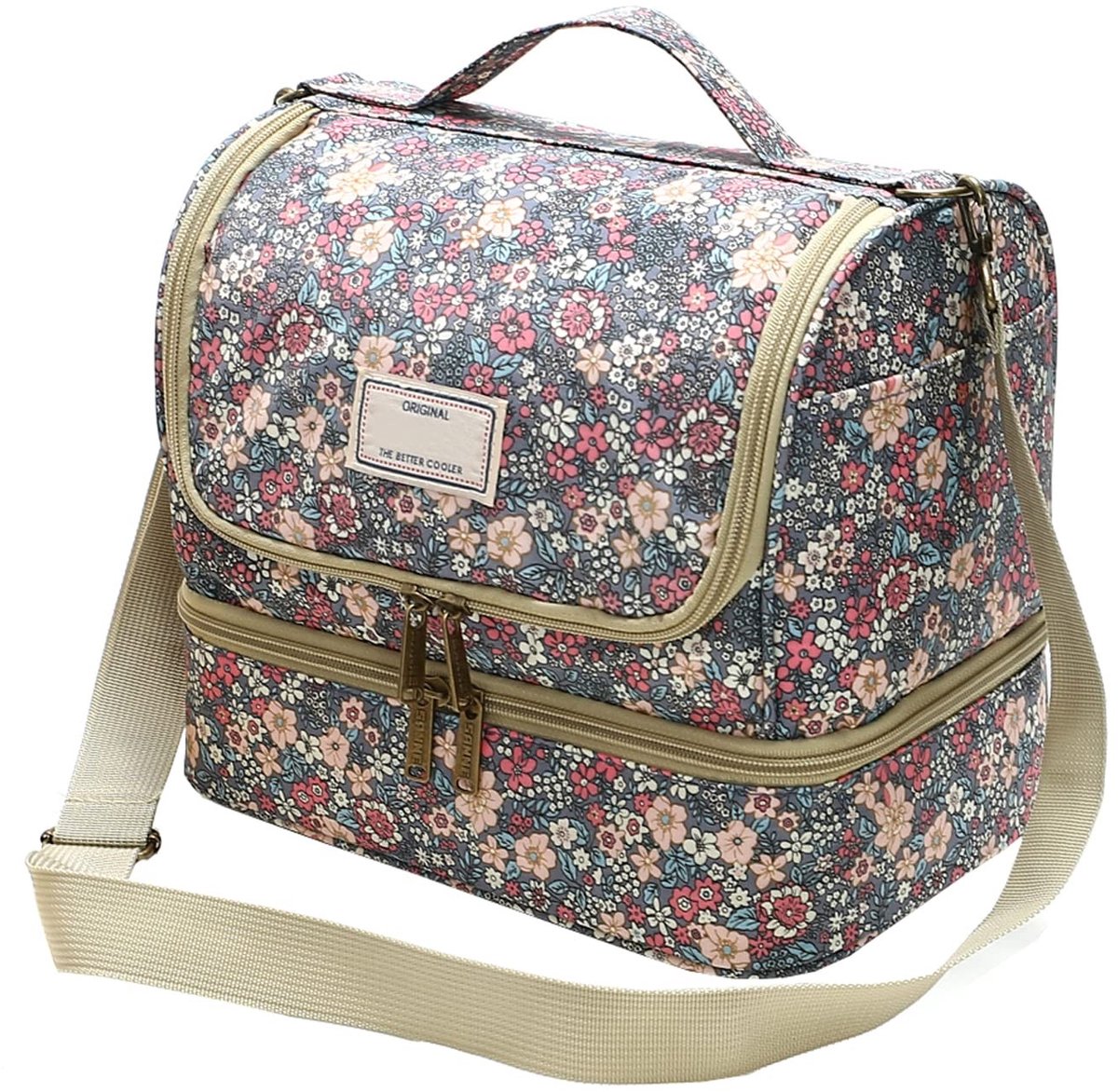 Omgoods - Geïsoleerde Lunchtas voor Vrouwen met Bloemenpatroon 11L