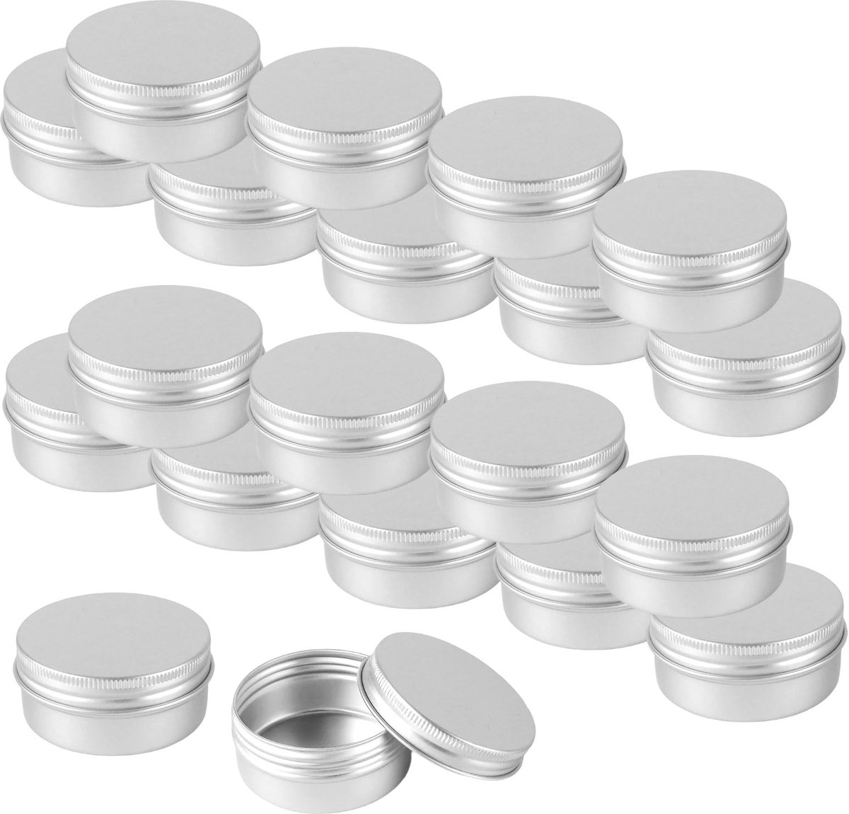 Omgoods - 20 Stuks Aluminium Blikken Potten - 50 ml met Schroefdeksel voor Opslag