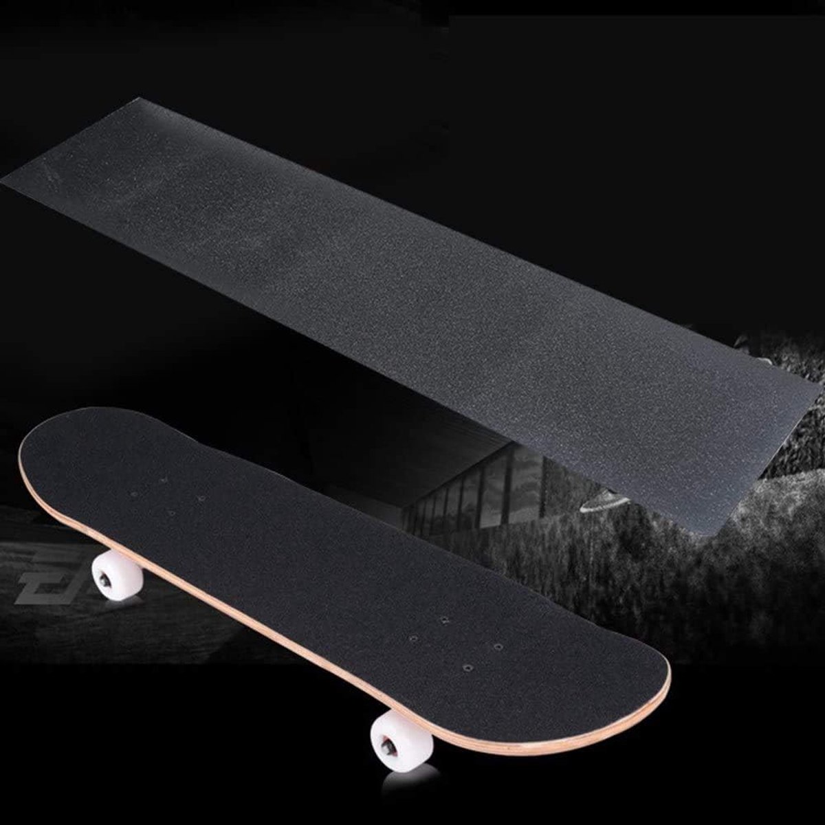 Griptape, 84 x 23 cm, luchtbelvrij, waterdicht, zwarte step griptape, lang board griptape, schuurpapier voor rollerboard, trappen, pistool, pedaal, pistool, rolstoel, stap (84 x 23 cm