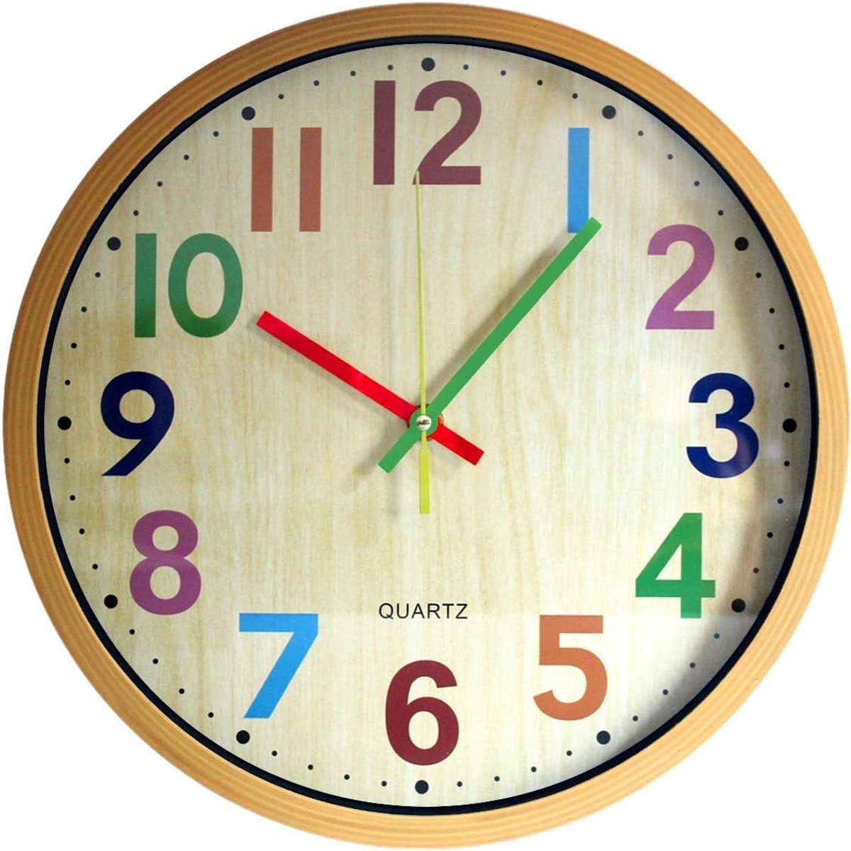 Omgoods - 12 Inch Wandklok voor Kinderen - Stille Decoratieve Klok voor Slaapkamer en School