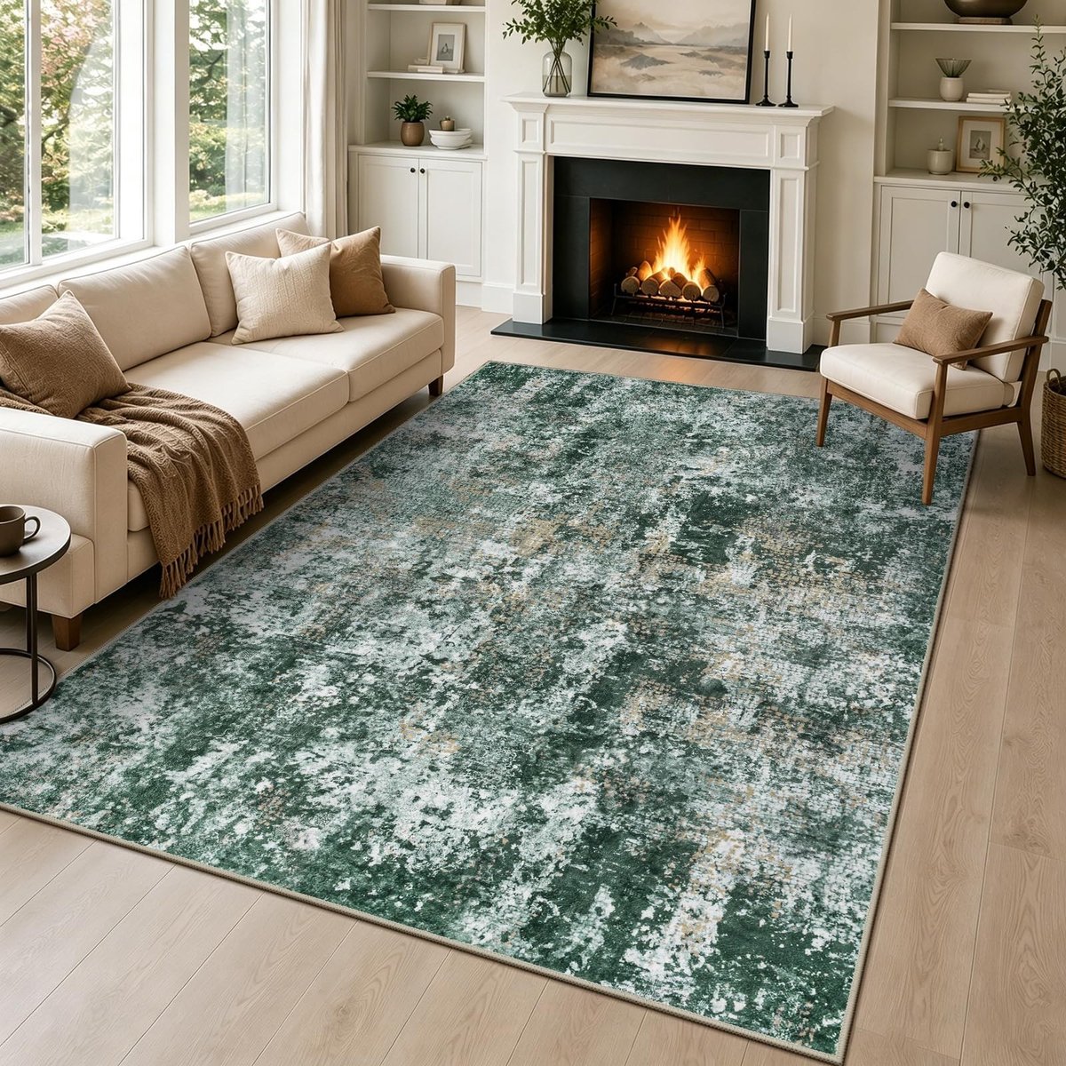 Omgoods - Abstract Vloerkleed 120 x 180 cm - Modern en Wasbaar voor Woonkamer en Slaapkamer