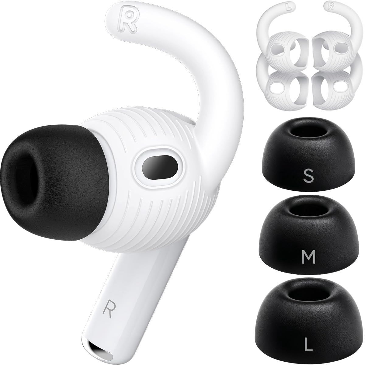 Omgoods - Memory Foam Oordopjes en Oorhaken voor AirPods Pro 3 - Ergonomische Vervangingen