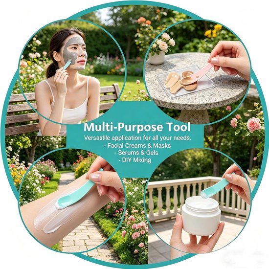 Spatels, kleine spatels voor gezichtsmaskers, herbruikbare kunststof spatel, spatel voor make-up crèmes, geschikt voor reinigingsgel, gezichtsmaskers, gezichtscrèmes en — afbeelding 4