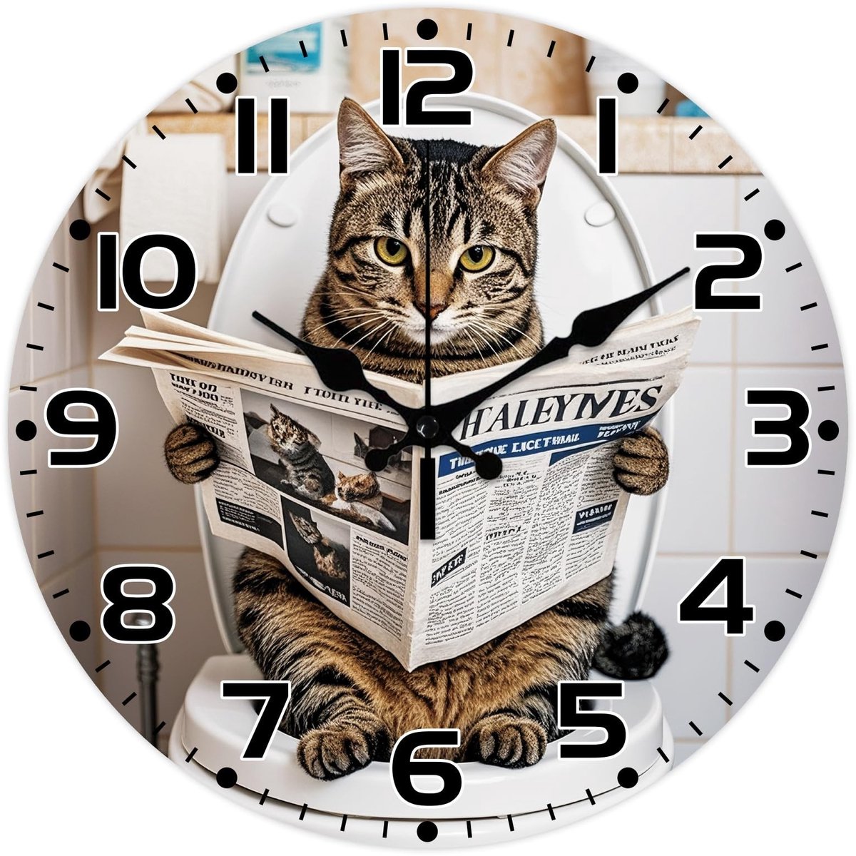 Omgoods - Grappige Kat Wandklok - Decoratieve Klok voor Thuis en Kantoor
