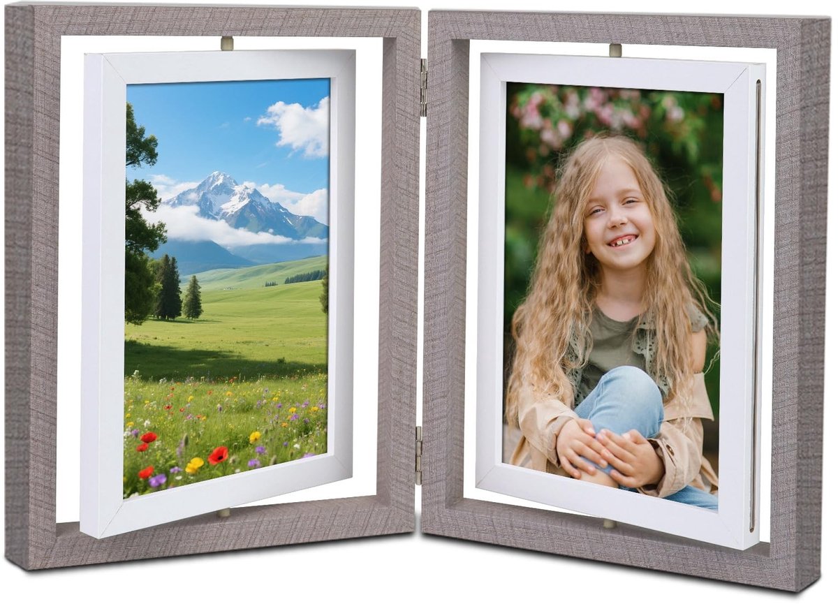 Omgoods - Draaibare Fotolijst Collage voor 4 Foto's - Ideaal voor Familie en Bruiloften
