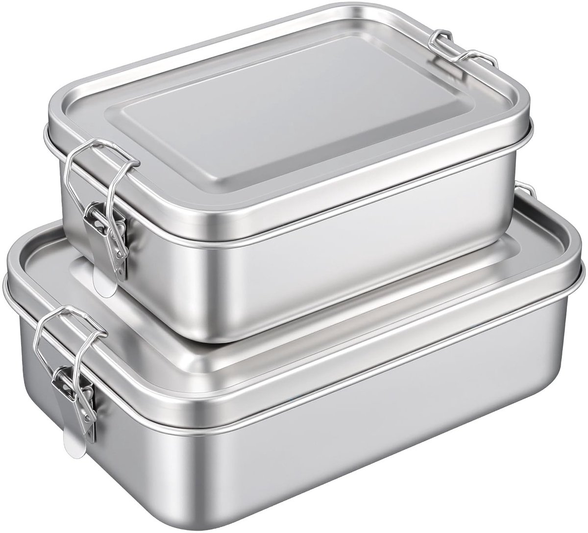Omgoods - RVS Lunchdozen met Compartimenten, Set van 2